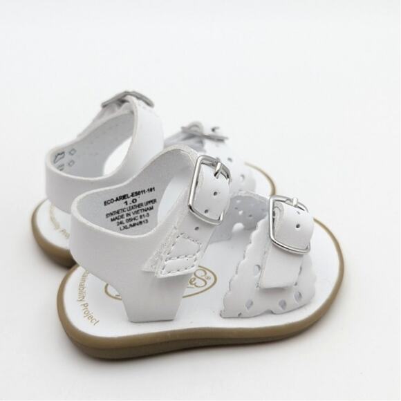 Footmates Eco-Ariel Velcro Sandal Adjustable Strap Kids' White Size US1 - Picture 3 of 11